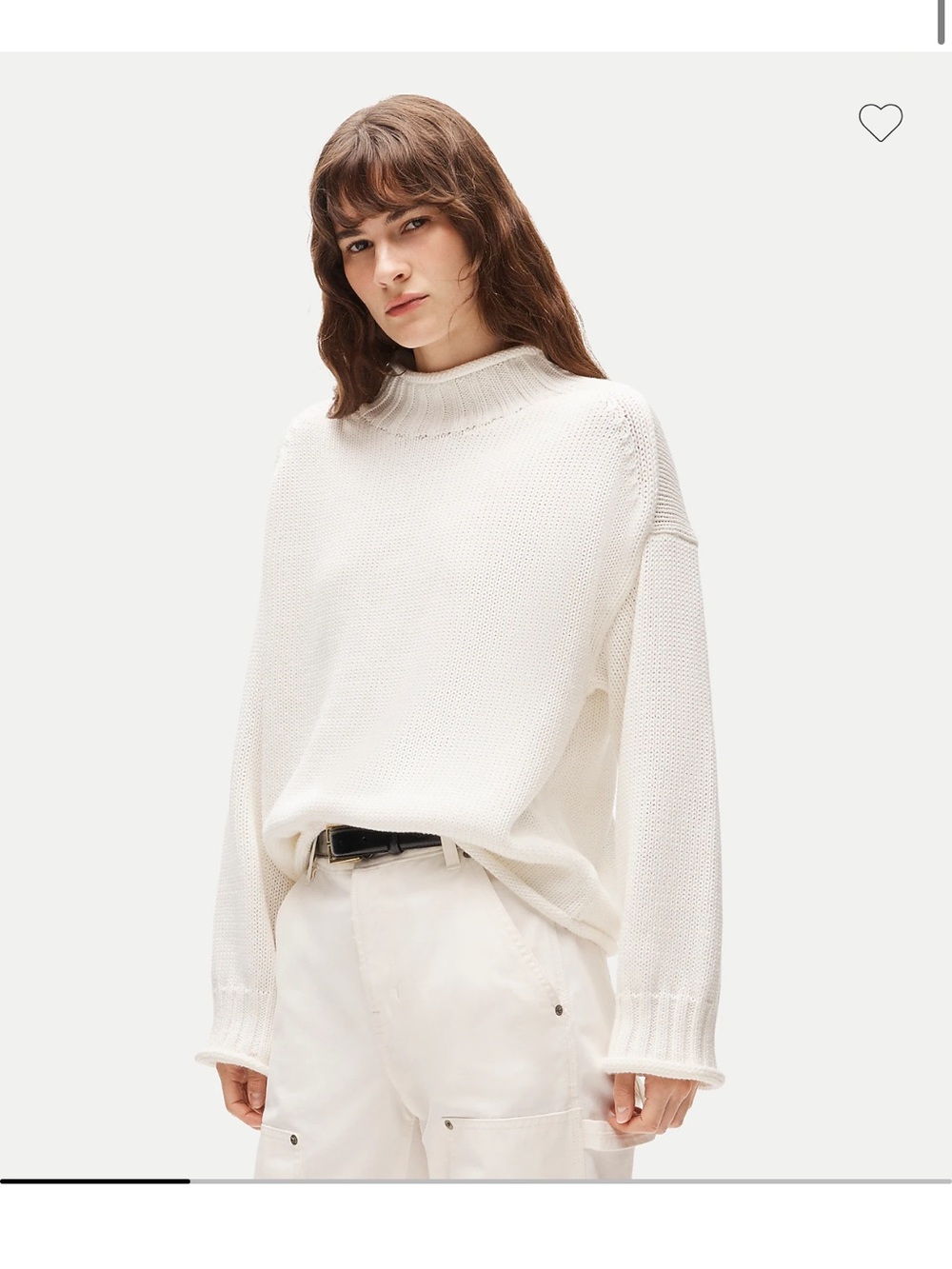 J CREW 2025 Cozy White Knit Mock-Neck Sweater WHITE/Cream